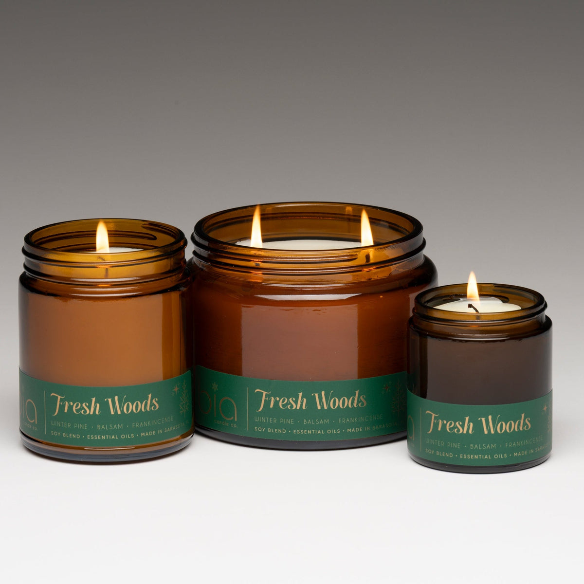 Fresh Woods Ltd Edition Soy Blend Candle — Christmas Tree, Pine & Balsam by Bia Candle Co – view 4