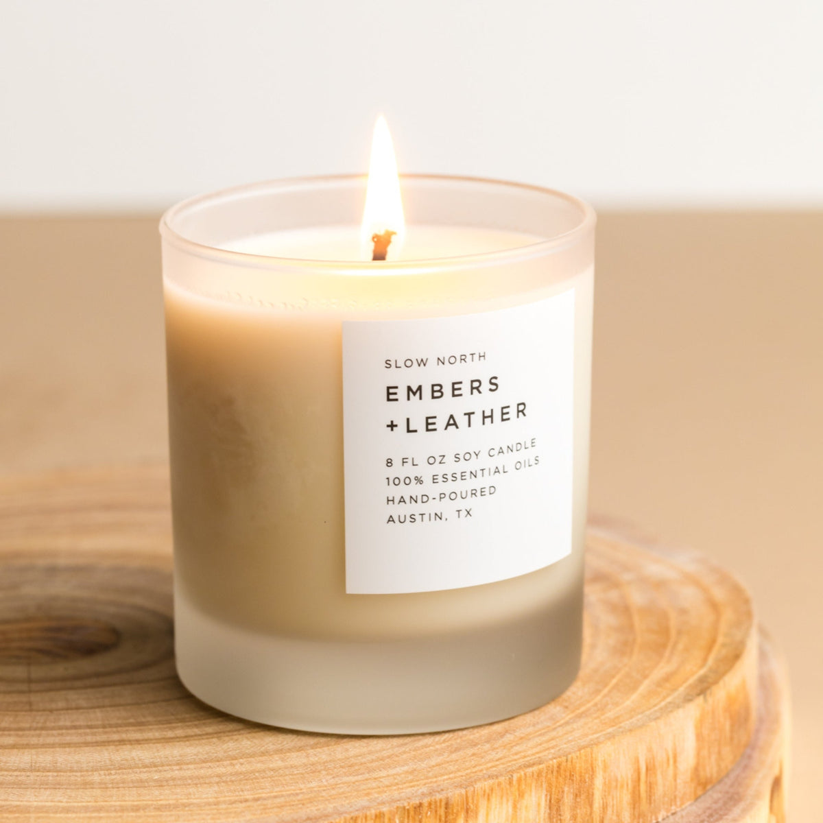 Embers + Leather - Signature Candle (Vetiver + Cedar + Patchouli) by Slow North – view 2