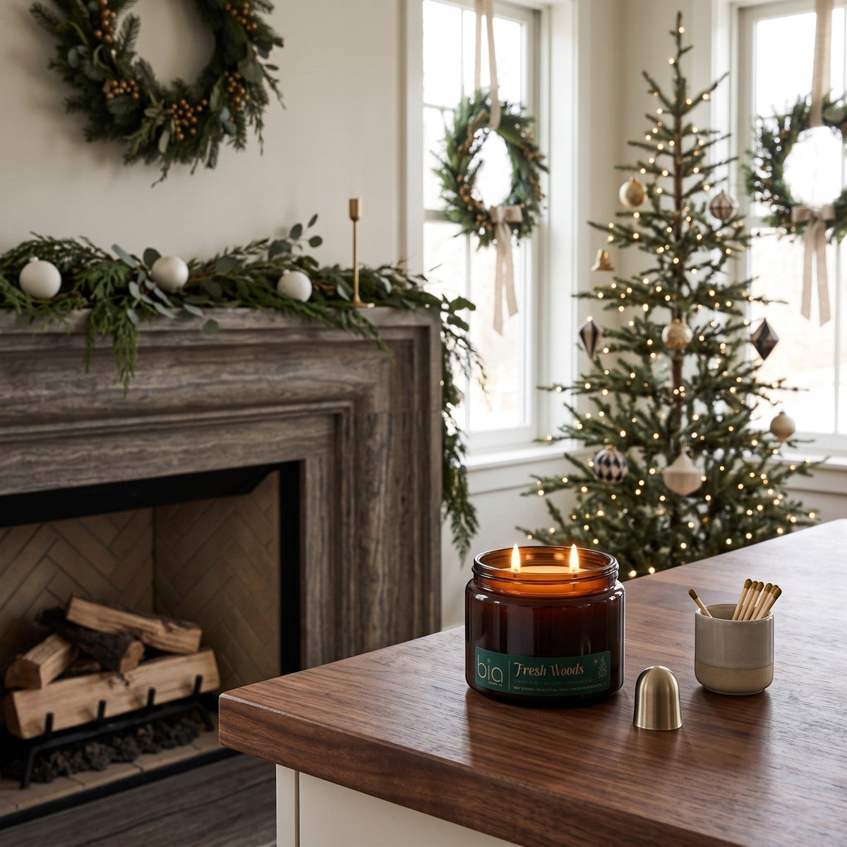 Fresh Woods Ltd Edition Soy Blend Candle — Christmas Tree, Pine & Balsam by Bia Candle Co – view 11