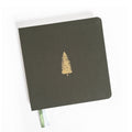 Noble Fir Tree Foil Embossed Square Linen Notebook by Studio Portmanteau