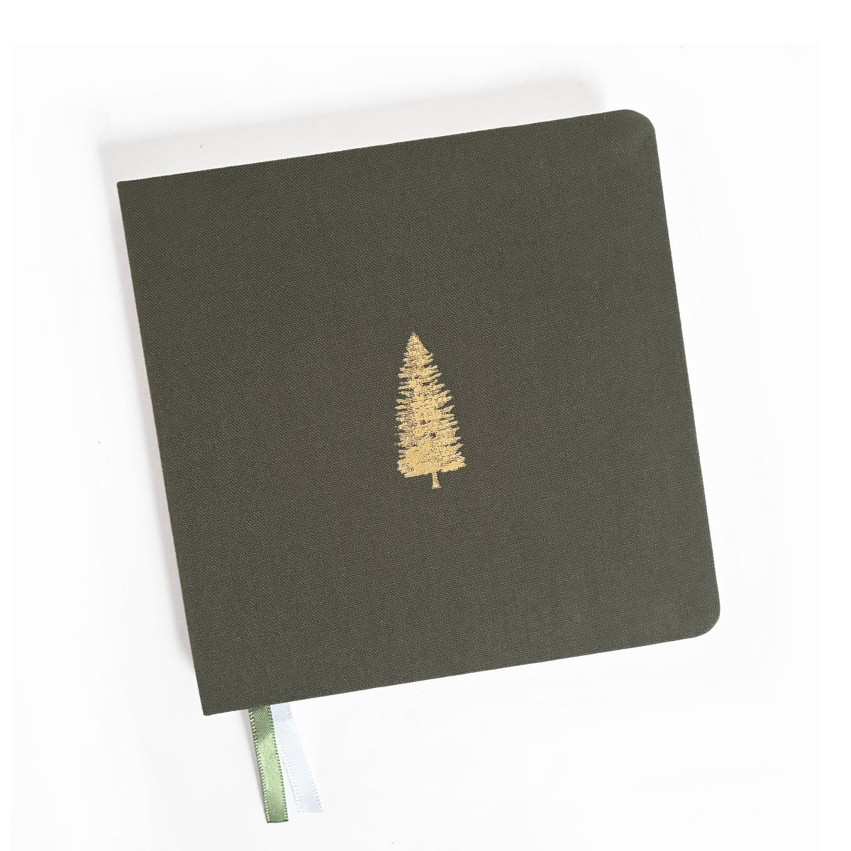 Noble Fir Tree Foil Embossed Square Linen Notebook by Studio Portmanteau