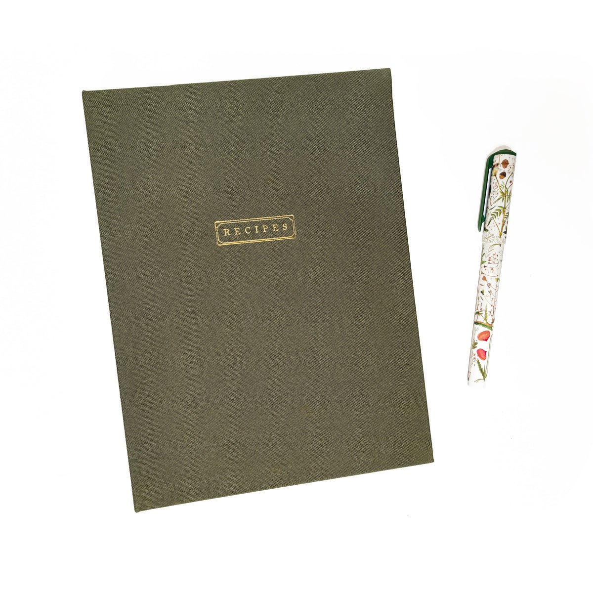 Olive Green Linen Recipes Binder by Studio Portmanteau – view 6