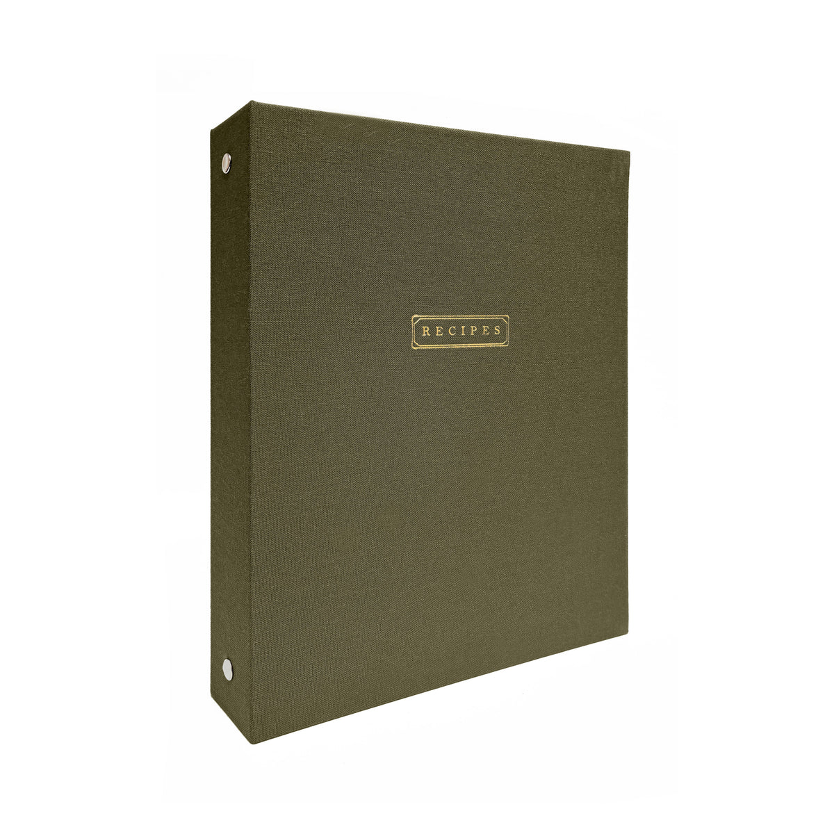 Olive Green Linen Recipes Binder by Studio Portmanteau