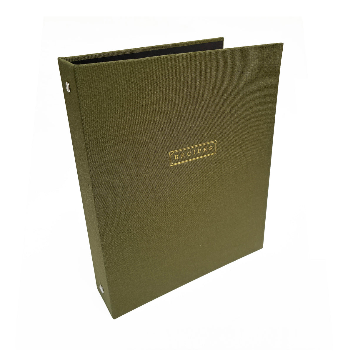 Olive Green Linen Recipes Binder by Studio Portmanteau – view 4