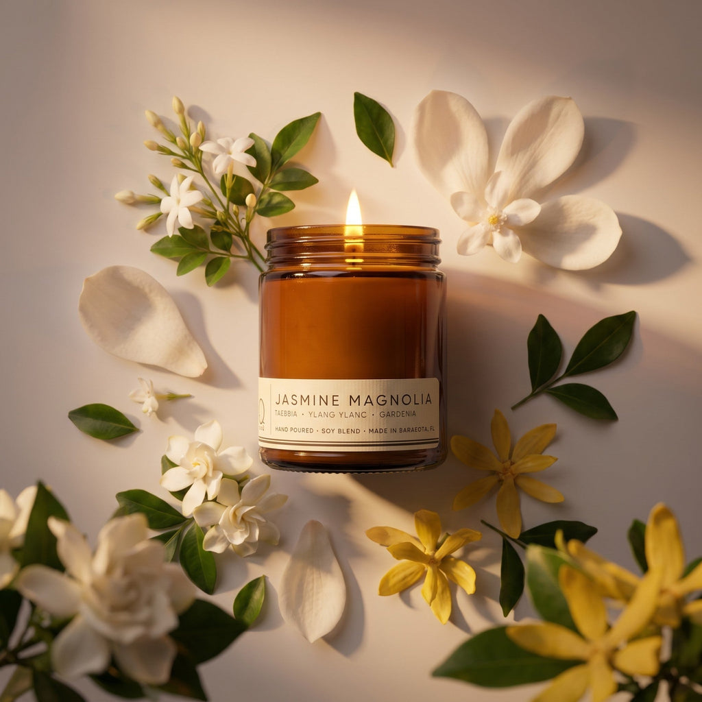 Jasmine Magnolia Soy Blend Candle — Gardenia, Ylang Ylang & Musk by Bia Candle Co – view 8