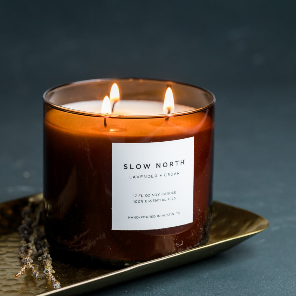 Lavender + Cedar - Signature 3-Wick Candle by Slow North