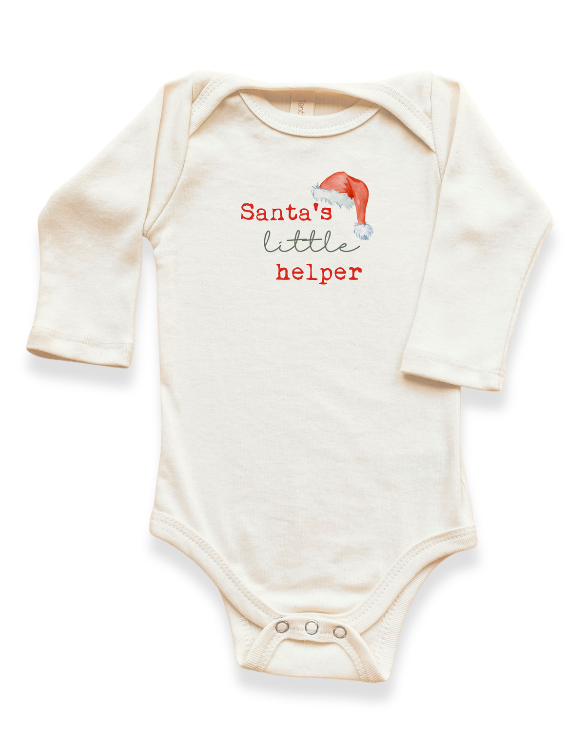 Santa's Little Helper Organic Bodysuit Long Sleeve by Tenth & Pine