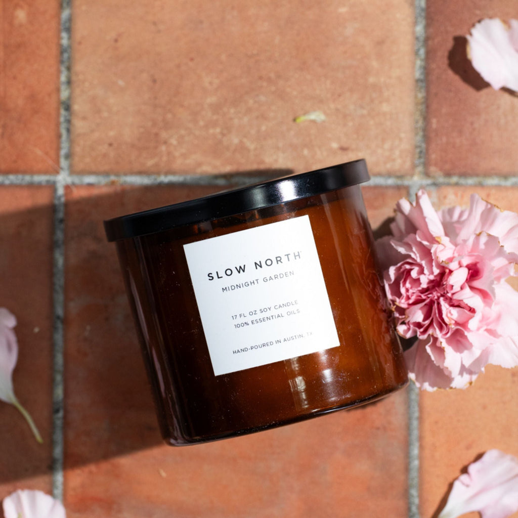 Midnight Garden (Lavender + Rosemary + Geranium) - Signature 3-Wick Candle by Slow North – view 6