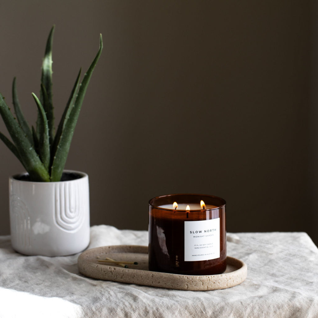 Midnight Garden (Lavender + Rosemary + Geranium) - Signature 3-Wick Candle by Slow North – view 5
