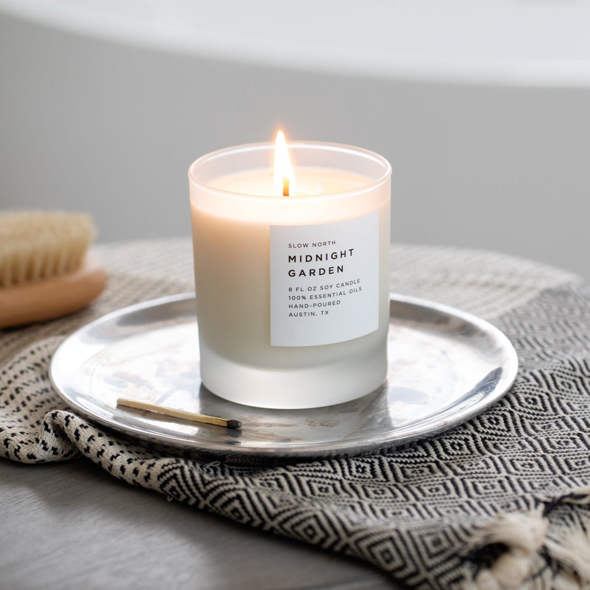 Midnight Garden - Signature Soy Candle – Lavender, Rosemary & Geranium by Slow North – view 2
