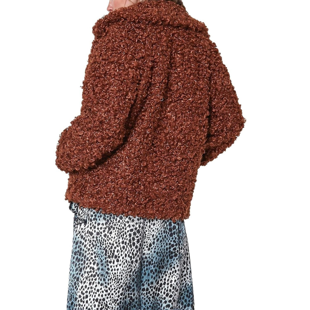 Pleione Curly Faux Fur Teddy Coat