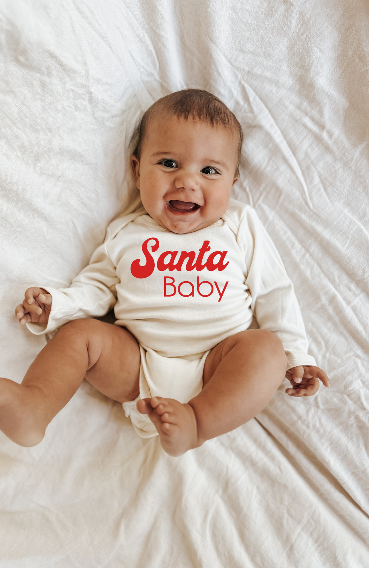Santa Baby Organic Baby Bodysuit Long Sleeve by Tenth & Pine – view 12