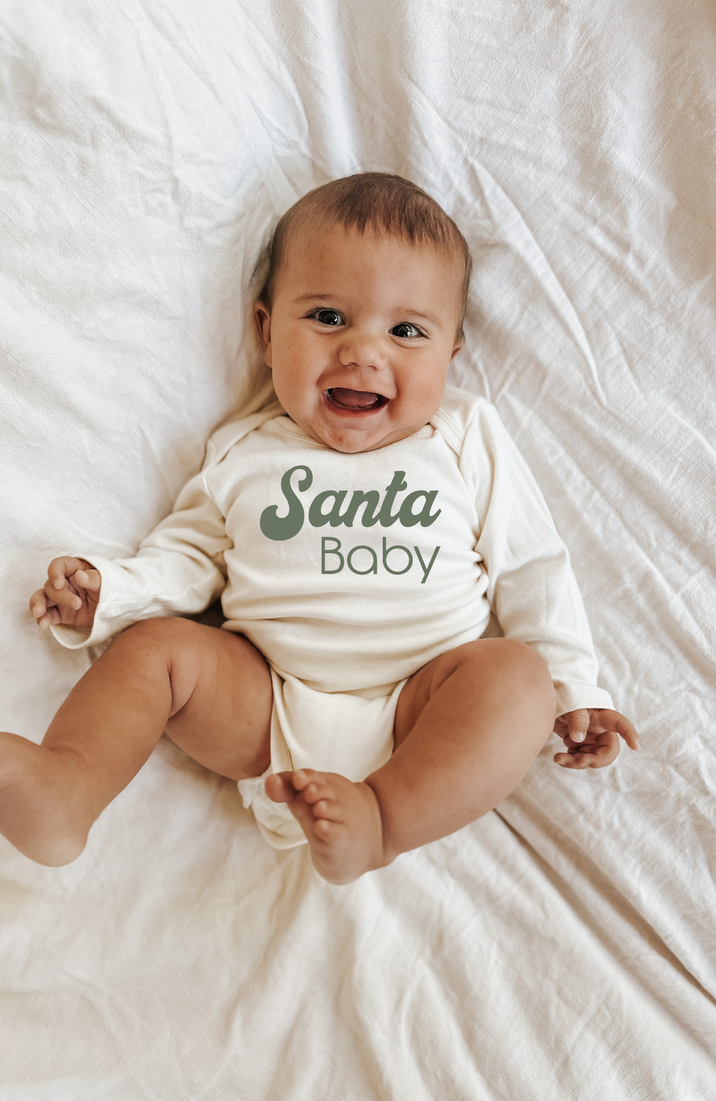 Santa Baby Organic Baby Bodysuit Long Sleeve by Tenth & Pine – view 11