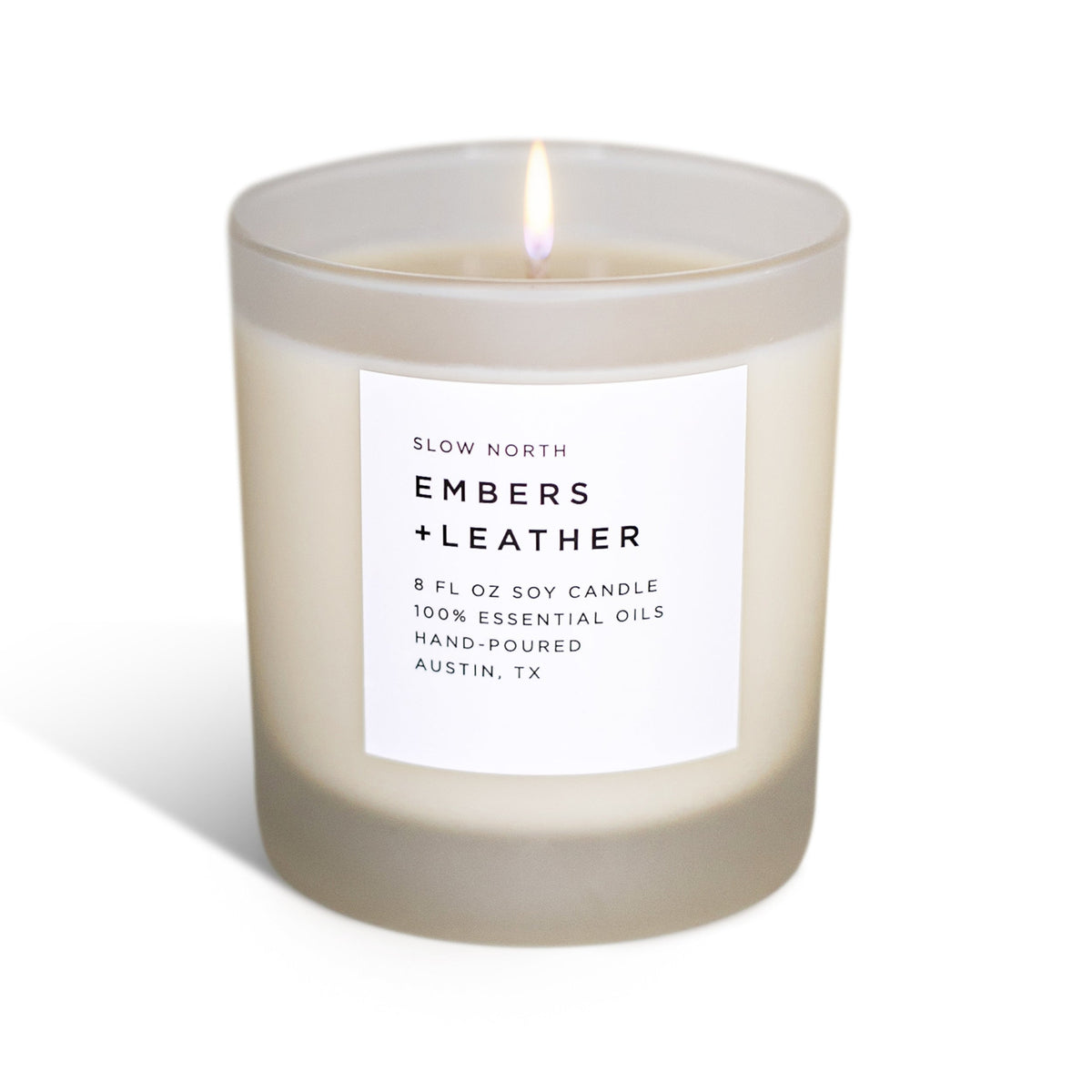 Embers + Leather - Signature Candle (Vetiver + Cedar + Patchouli) by Slow North – view 4