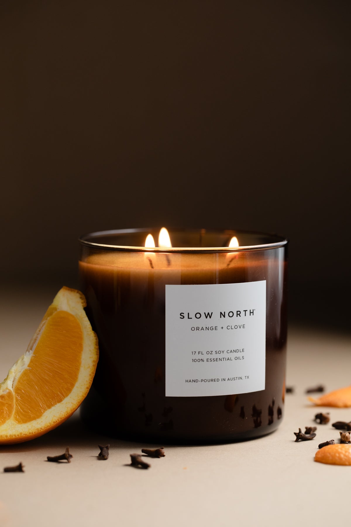 Orange + Clove - Signature 3-Wick Candle by Slow North – view 5