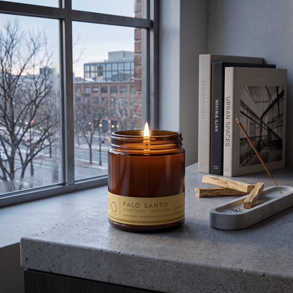 Palo Santo Soy Blend Candle — Cedarwood, Incense & Sandalwood by Bia Candle Co – view 5