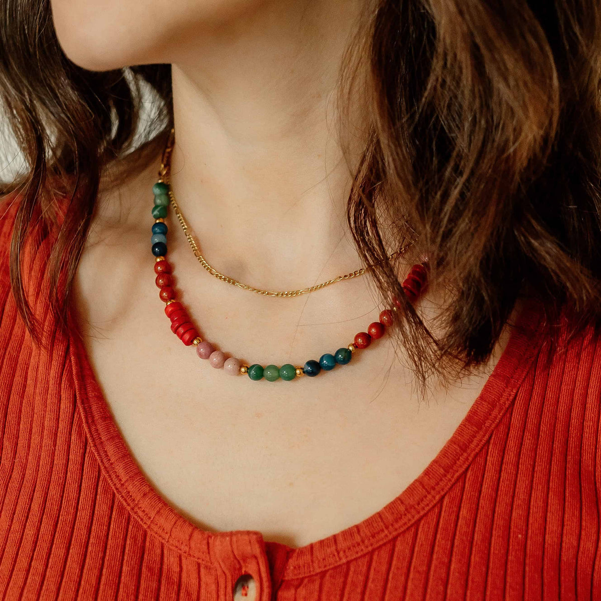Phoebe Gemstone Necklace by Sela Designs – view 2