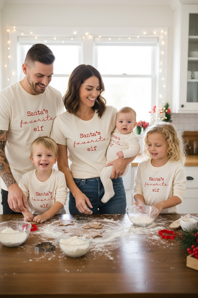 Santa's Favorite Elf Organic Baby Bodysuit Long Sleeve by Tenth & Pine – view 10