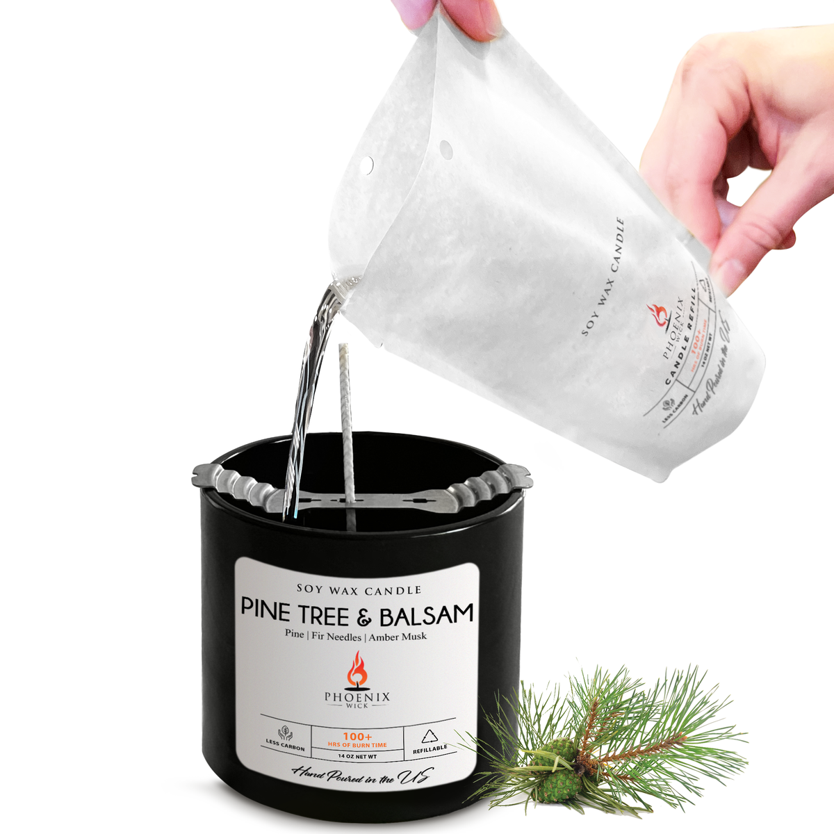 Pine Tree & Balsam - Candle-Making Kit + Jar by Phoenix Wick