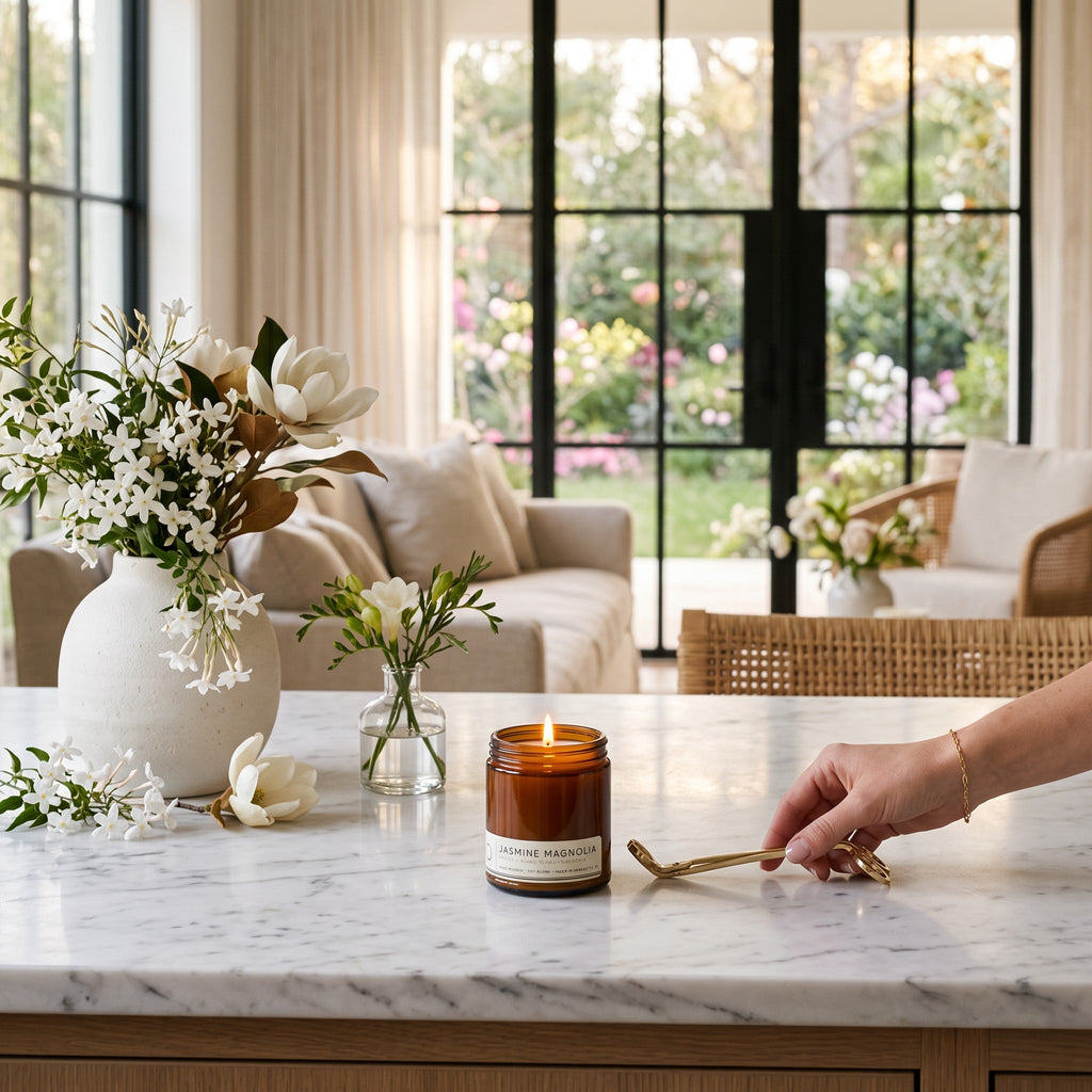 Jasmine Magnolia Soy Blend Candle — Gardenia, Ylang Ylang & Musk by Bia Candle Co – view 5