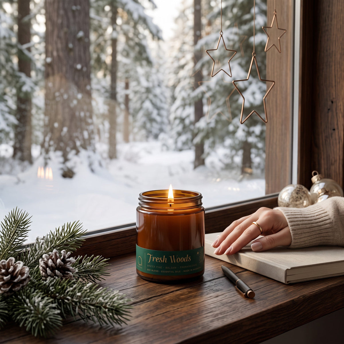 Fresh Woods Ltd Edition Soy Blend Candle — Christmas Tree, Pine & Balsam by Bia Candle Co – view 2