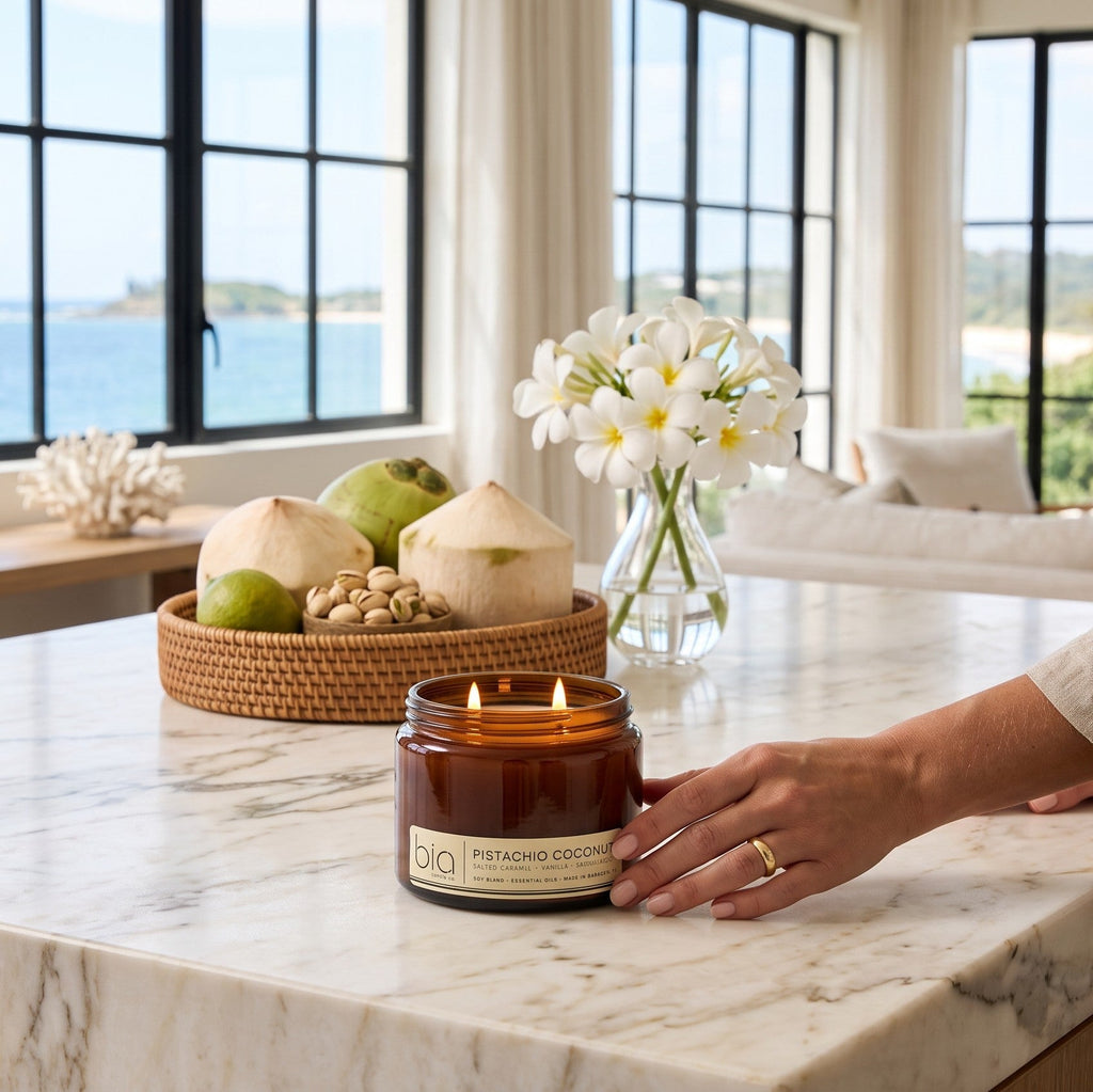 Pistachio Coconut Soy Blend Candle — Coconut, Pistachio & Vanilla by Bia Candle Co – view 12