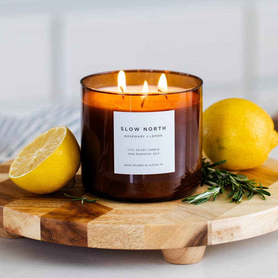 Rosemary + Lemon - Signature 3-Wick Candle by Slow North – view 5