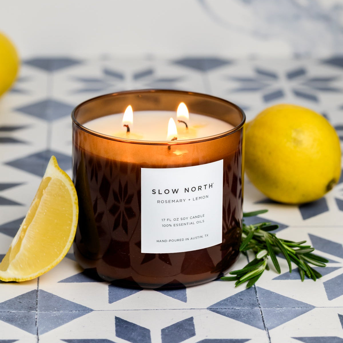 Rosemary + Lemon - Signature 3-Wick Candle by Slow North