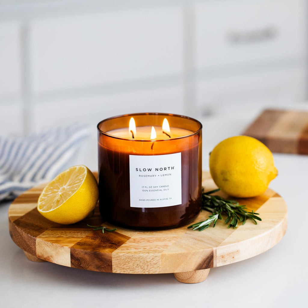 Rosemary + Lemon - Signature 3-Wick Candle by Slow North – view 2
