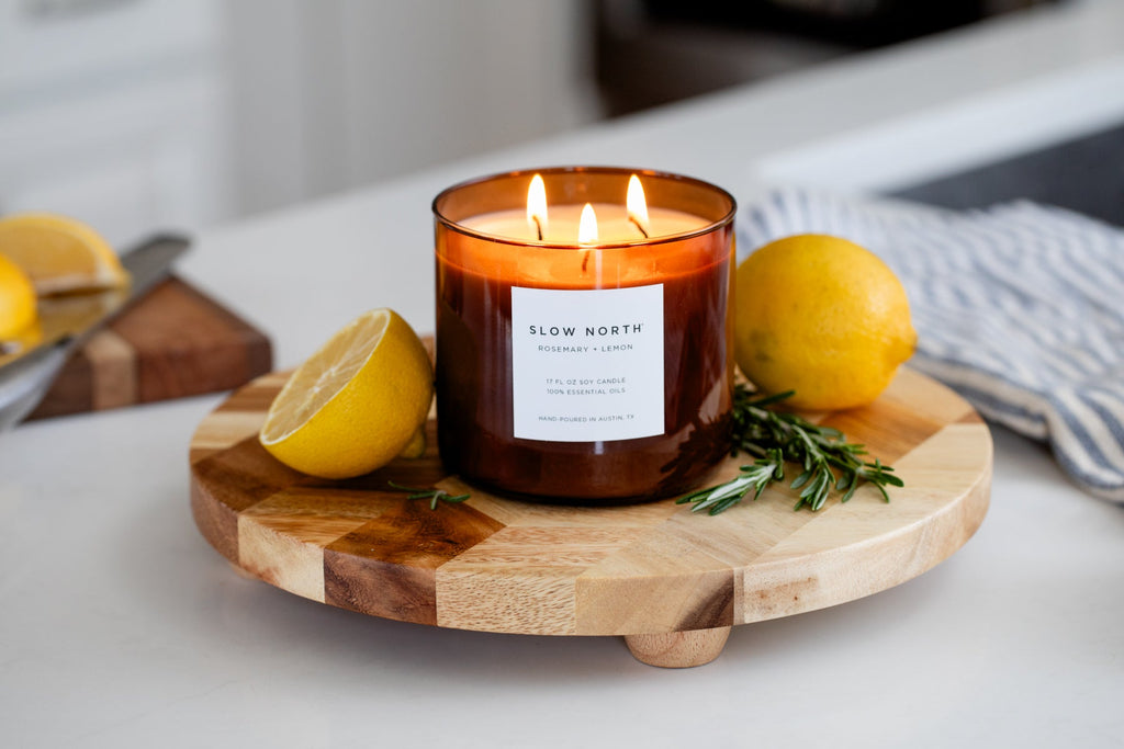 Rosemary + Lemon - Signature 3-Wick Candle by Slow North – view 6