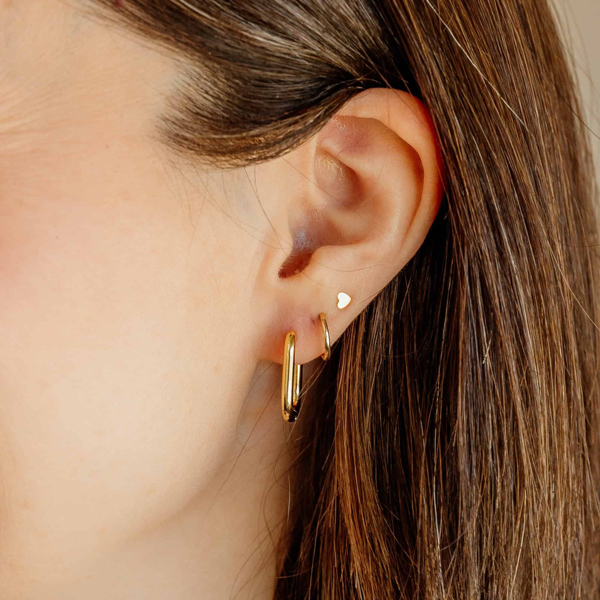 Rectangle Everyday Hoop Earrings by Sela Designs – view 2