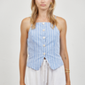 Aster Striped Button Top