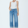 Kacey Mid Rise Cuffed Straight Jean