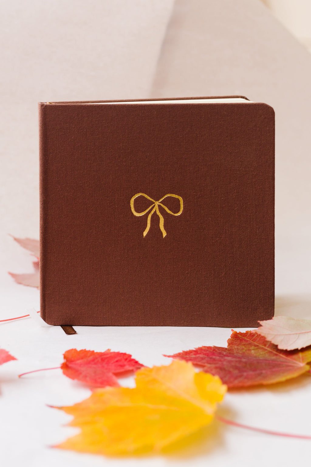Vintage Bow Foil Embossed Square Linen Notebook by Studio Portmanteau – view 2