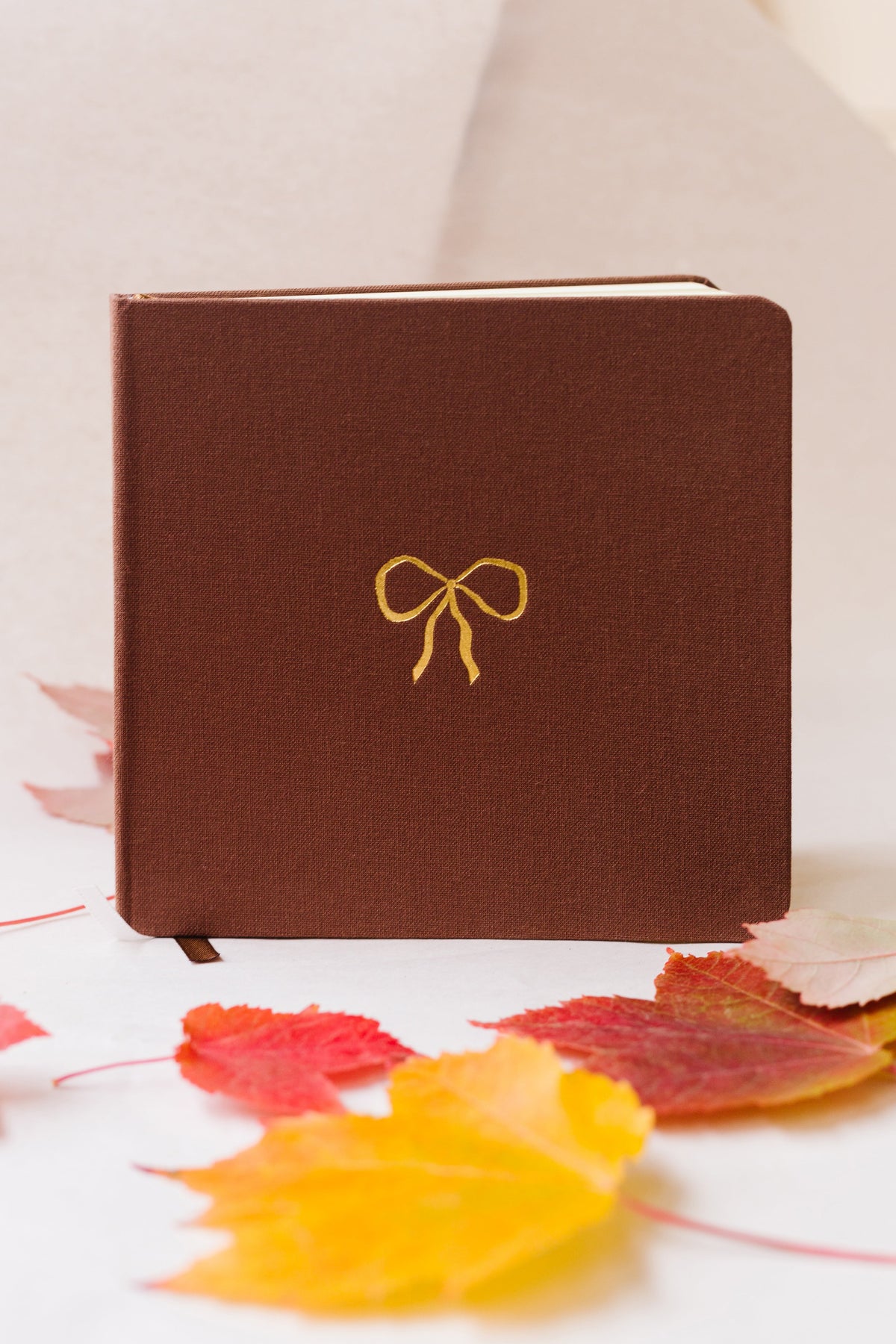 Vintage Bow Foil Embossed Square Linen Notebook by Studio Portmanteau – view 2