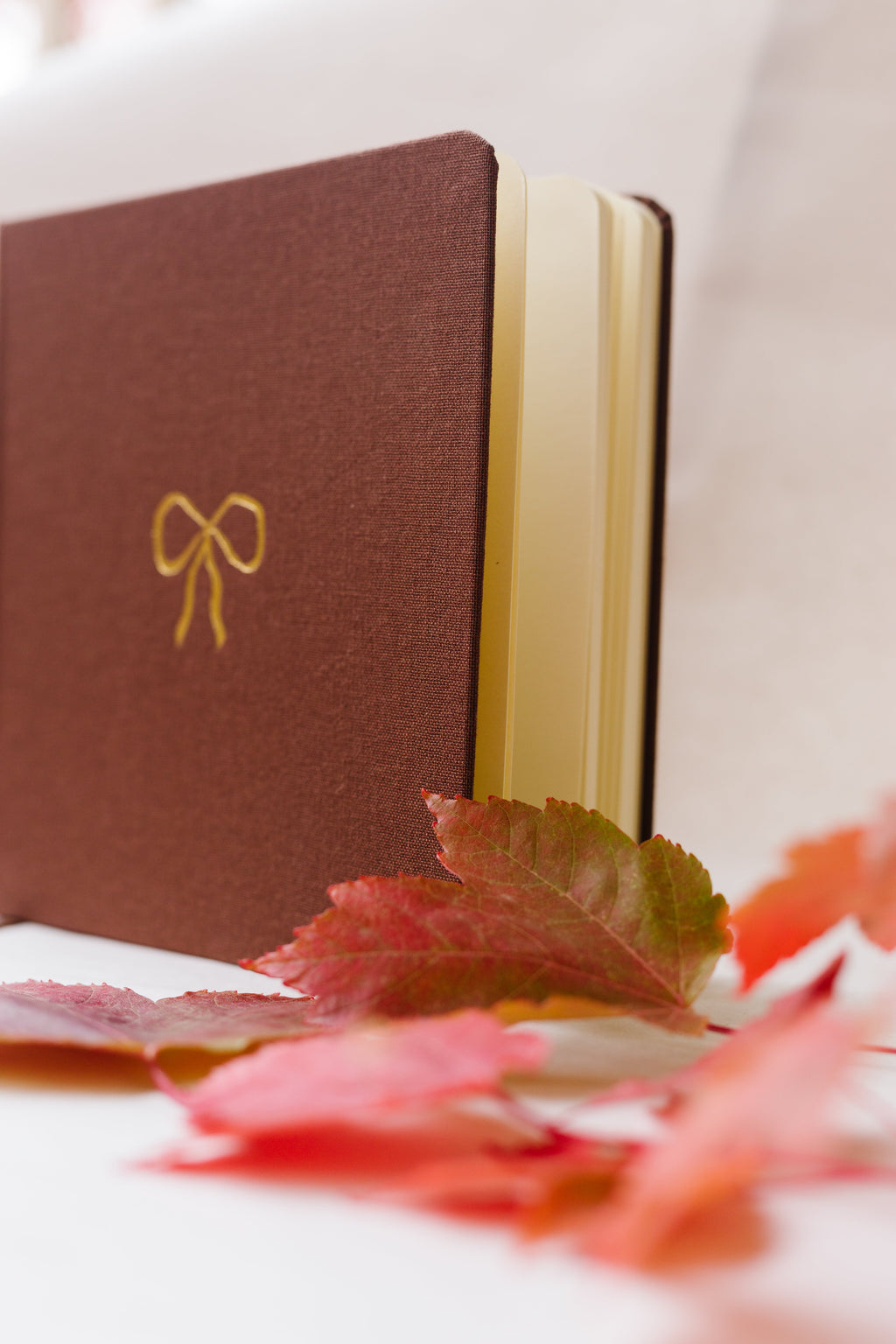 Vintage Bow Foil Embossed Square Linen Notebook by Studio Portmanteau – view 3