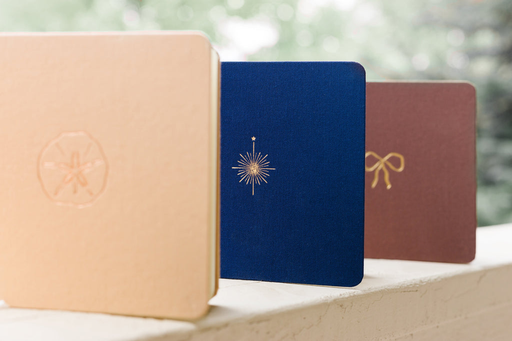 Vintage Bow Foil Embossed Square Linen Notebook by Studio Portmanteau – view 6