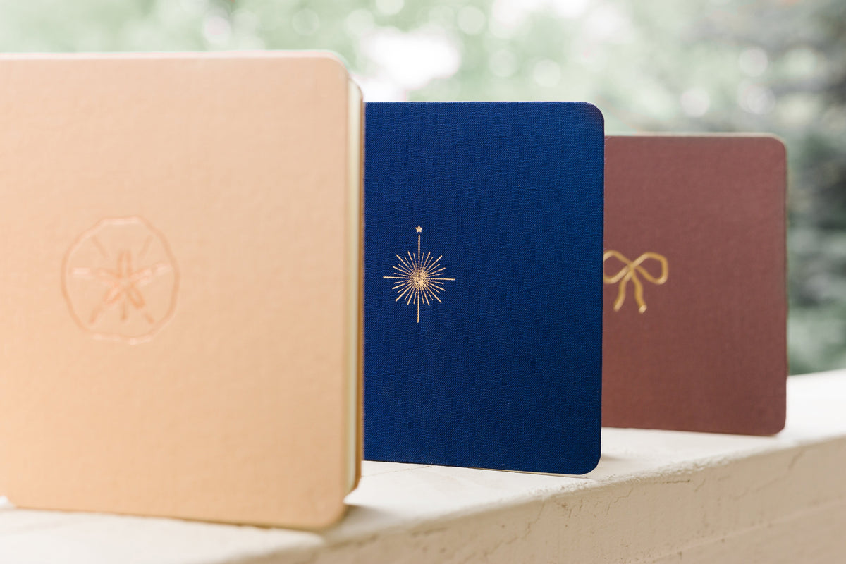 Vintage Bow Foil Embossed Square Linen Notebook by Studio Portmanteau – view 6