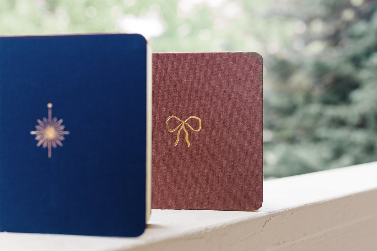 Vintage Bow Foil Embossed Square Linen Notebook by Studio Portmanteau – view 10