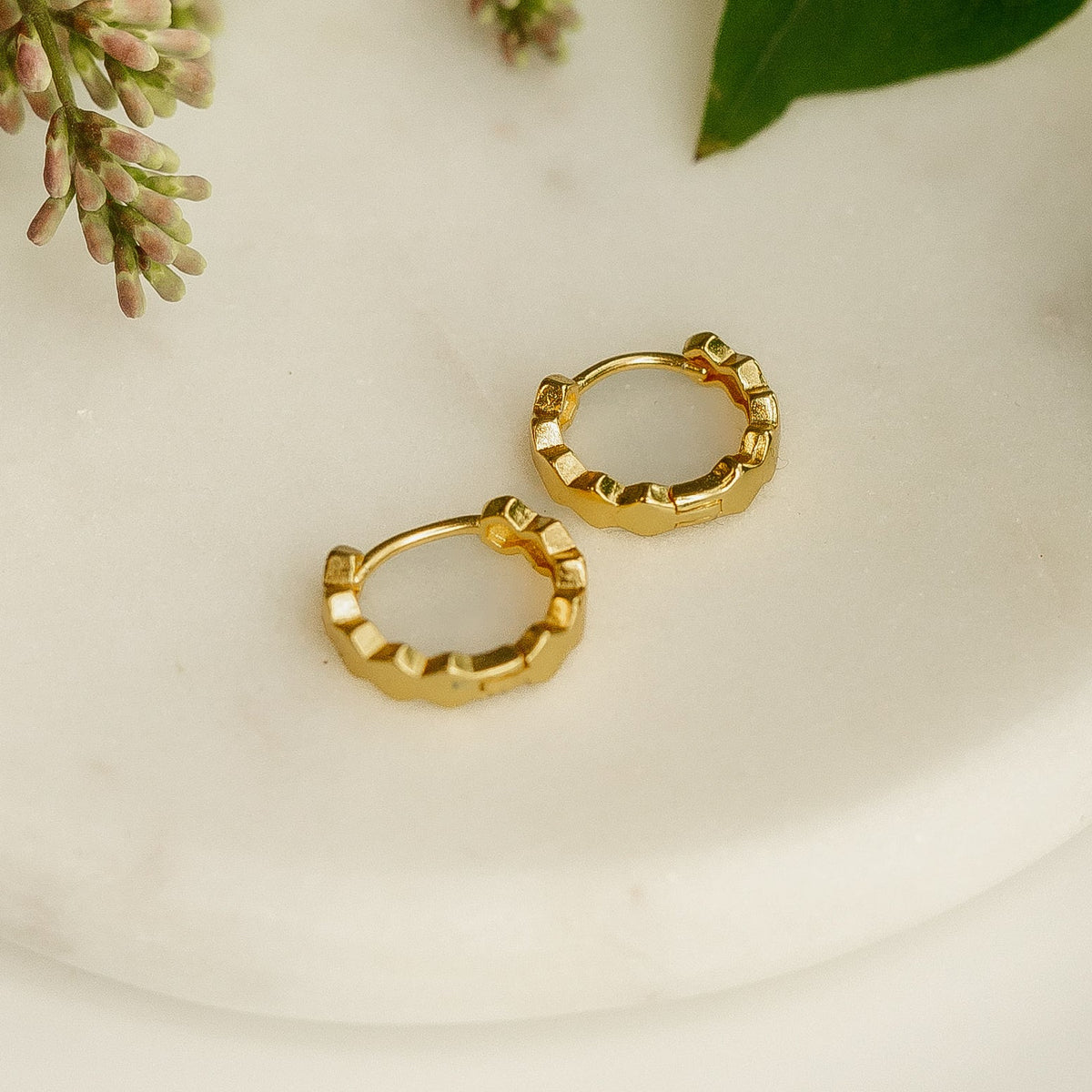 Ribbon Huggie Hoops by Sela Designs