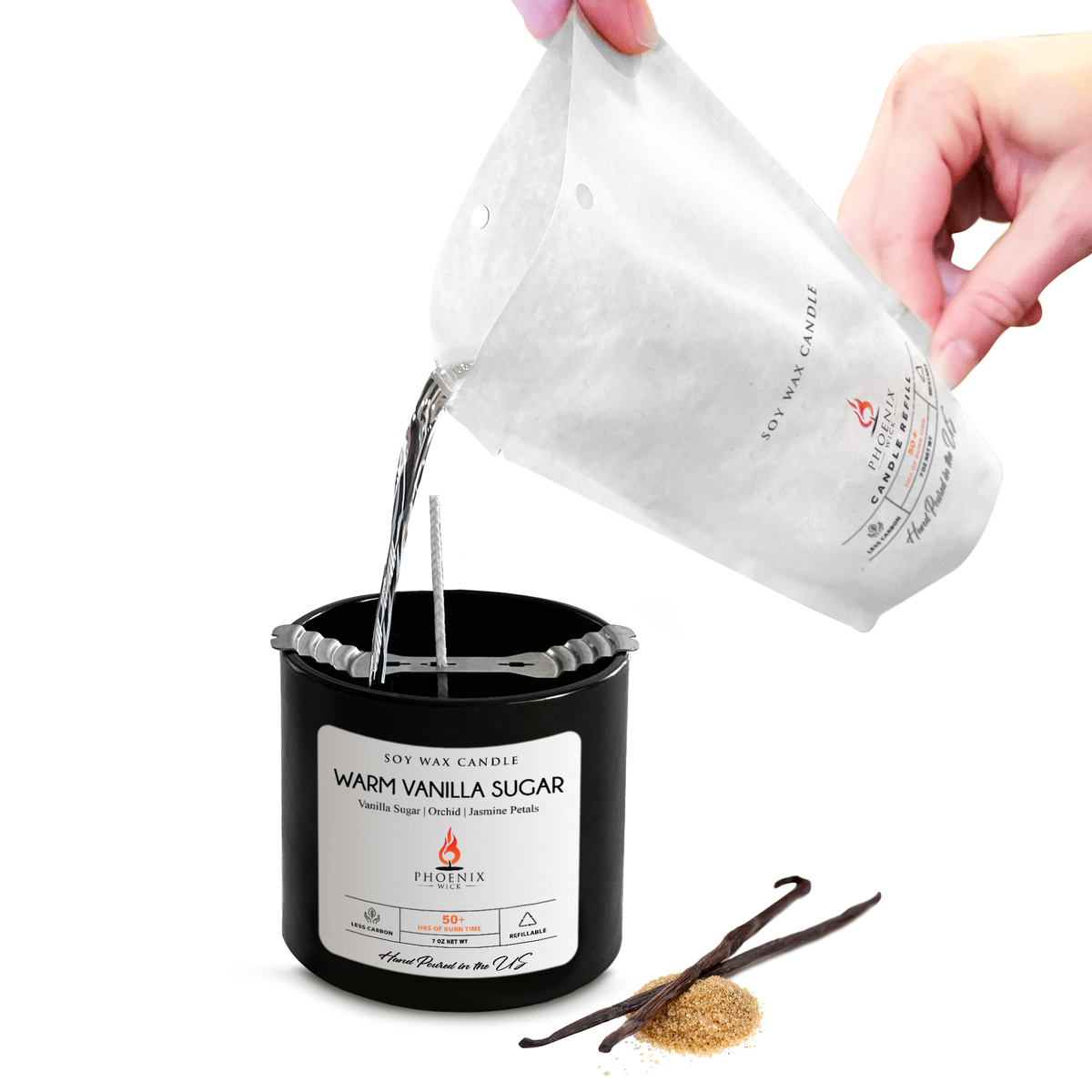 Warm Vanilla Sugar - Candle-Making Kit + Jar by Phoenix Wick – view 10