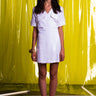 White Linen Pocket Mini Dress