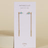 Studded Threader White Opal Earrings