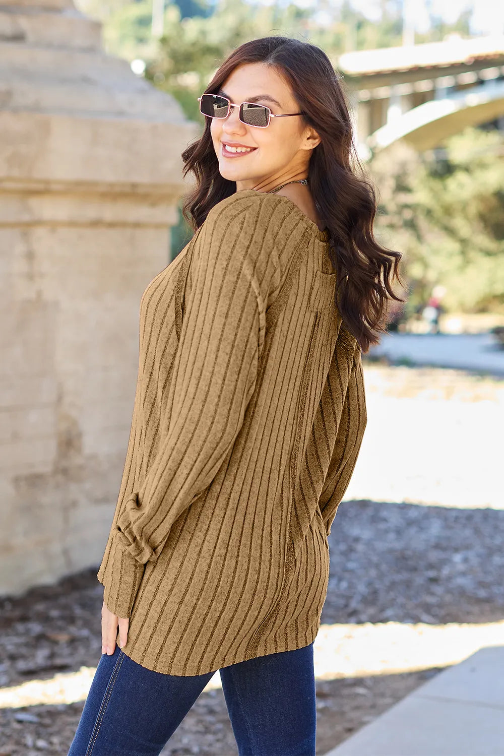 Basic Bae Full Size Ribbed Round Neck Long Sleeve Knit Top – view 6