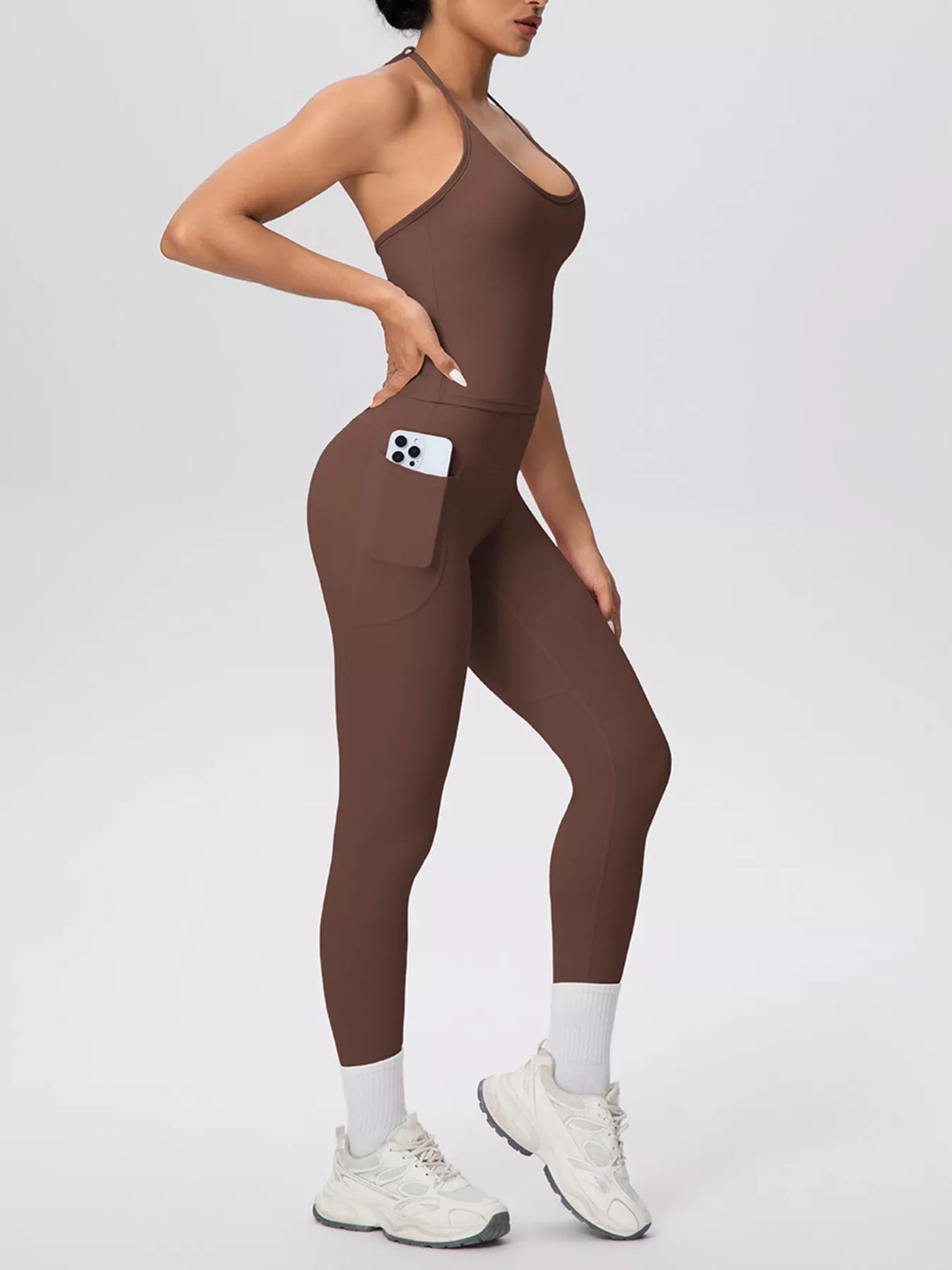 Halter Neck Cami and High-Waisted Leggings Active Set by Lucifera – view 18
