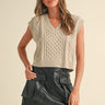 V-Neck Cable Sweater Vest