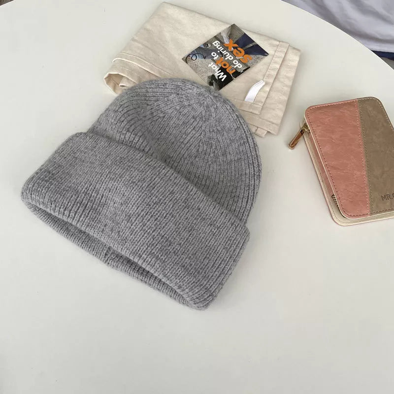 Warm Knitted Cuffed Beanie Hat – view 2