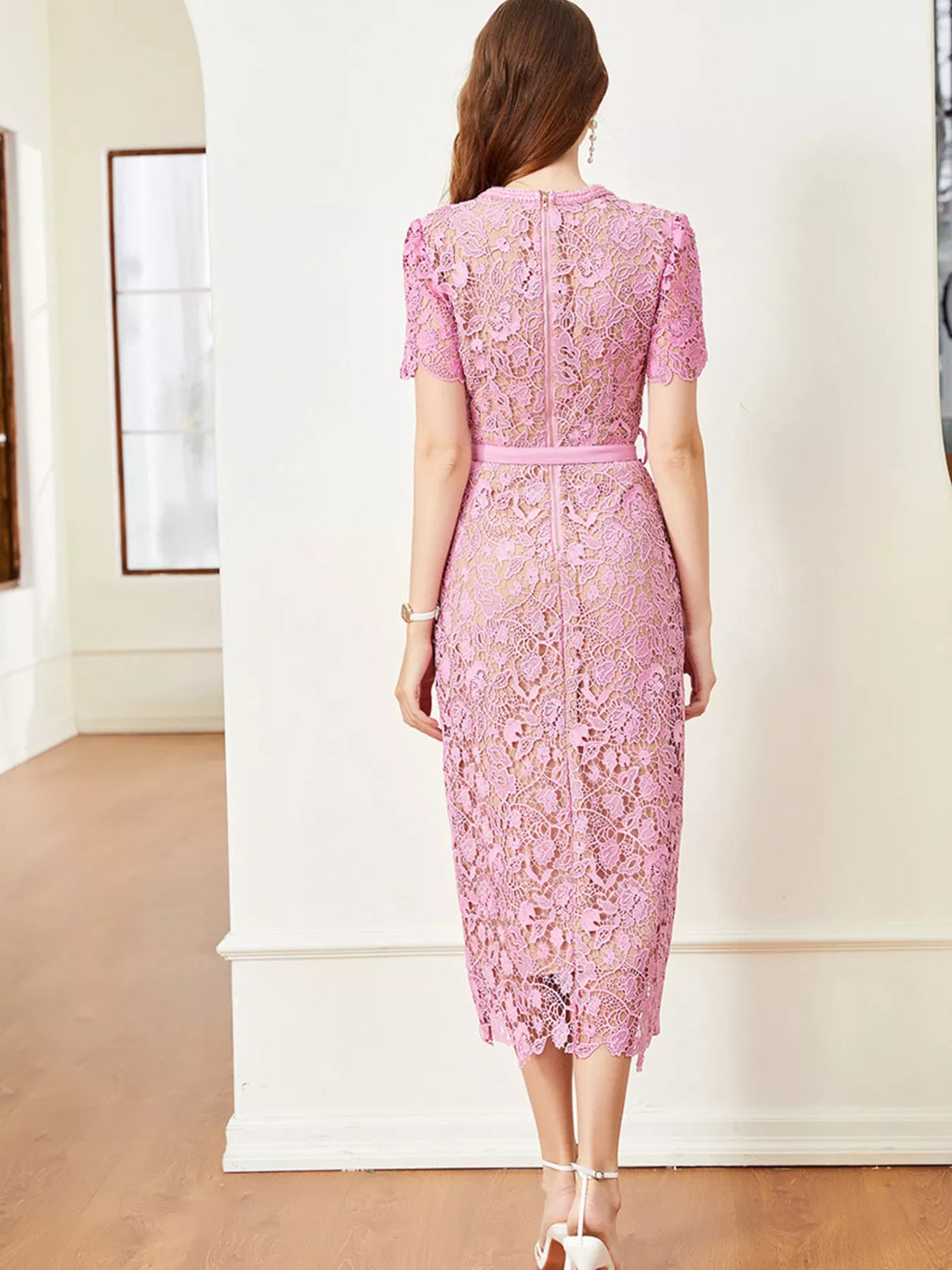 Lace Button-Up Midi Dress by Brocade – view 11
