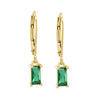 Tiny Emerald Leverback Earrings