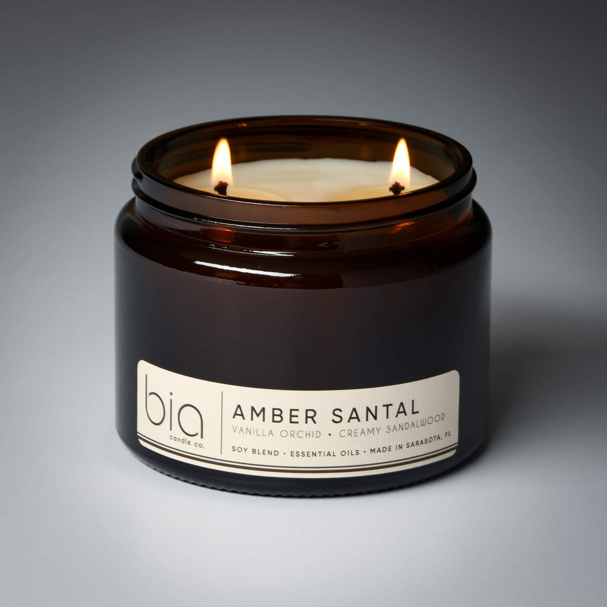Amber Santal Soy Blend Candle — Sweet Amber, Creamy Sandalwood & Vanilla Orchid by Bia Candle Co – view 12